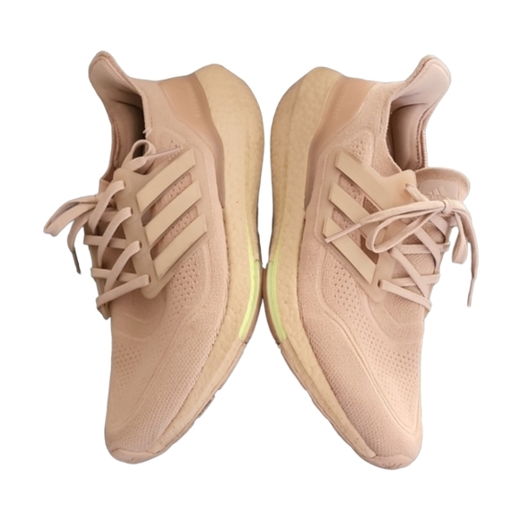 ADIDAS ULTRABOOST 21 Primeknit Sneakers 10 Ash Pearl Hazy Rose Blush Pink Tan - Picture 9 of 16